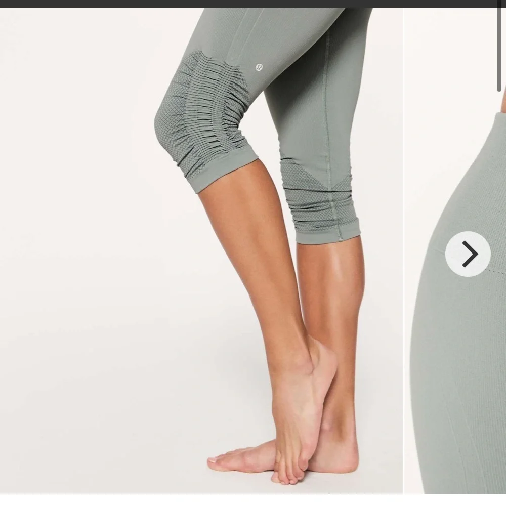 Lululemon Athletica Gray Leggings Soft knit awakening crop Taryn Toomey collect